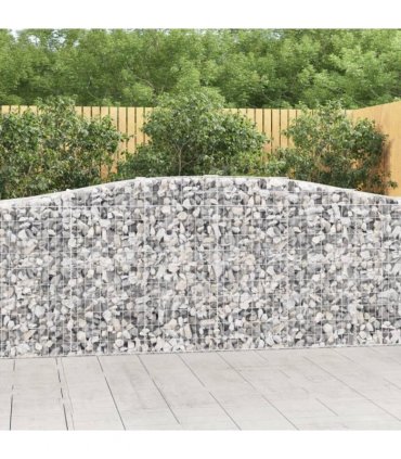 vidaXL Arched Gabion Baskets 4 pcs 400x50x100/120 cm Galvanised Iron