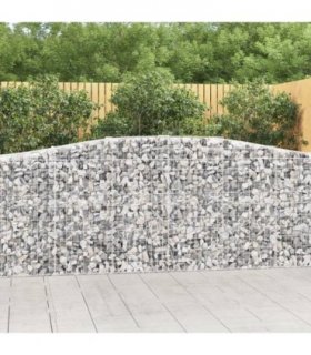 vidaXL Arched Gabion Baskets 5 pcs 400x50x100/120 cm Galvanised Iron