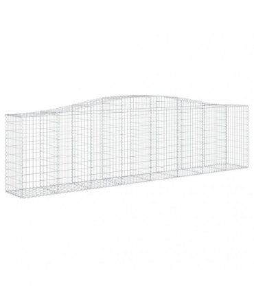 vidaXL Arched Gabion Baskets 7 pcs 400x50x100/120 cm Galvanised Iron