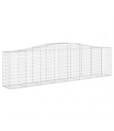 vidaXL Arched Gabion Baskets 9 pcs 400x50x100/120 cm Galvanised Iron