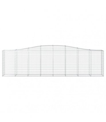 vidaXL Arched Gabion Baskets 20 pcs 400x50x100/120 cm Galvanised Iron