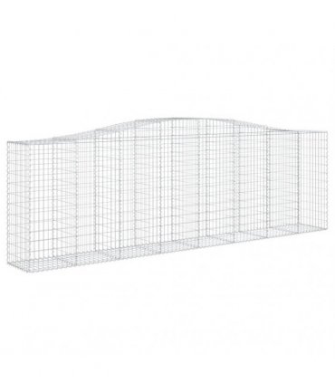 vidaXL Arched Gabion Baskets 2 pcs 400x50x120/140 cm Galvanised Iron