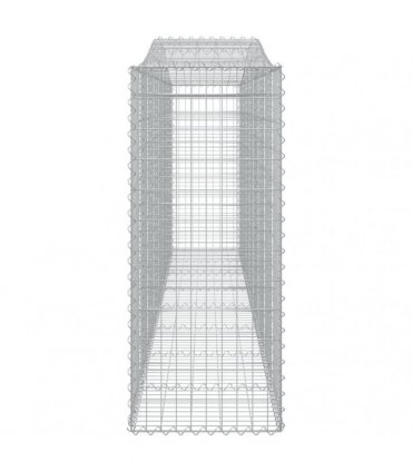 vidaXL Arched Gabion Baskets 2 pcs 400x50x120/140 cm Galvanised Iron