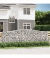 vidaXL Arched Gabion Baskets 3 pcs 400x50x120/140 cm Galvanised Iron