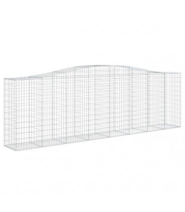 vidaXL Arched Gabion Baskets 3 pcs 400x50x120/140 cm Galvanised Iron