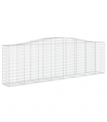 vidaXL Arched Gabion Baskets 4 pcs 400x50x120/140 cm Galvanised Iron