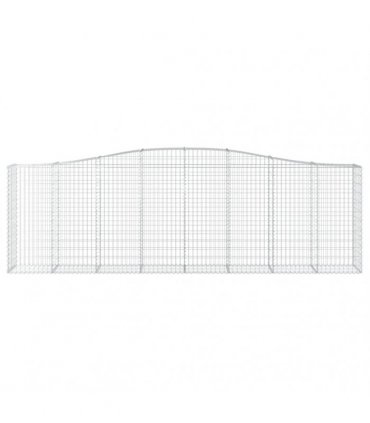 vidaXL Arched Gabion Baskets 4 pcs 400x50x120/140 cm Galvanised Iron