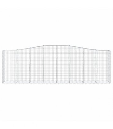 vidaXL Arched Gabion Baskets 5 pcs 400x50x120/140 cm Galvanised Iron