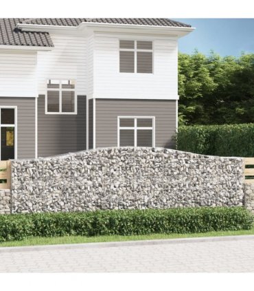 vidaXL Arched Gabion Baskets 7 pcs 400x50x120/140 cm Galvanised Iron