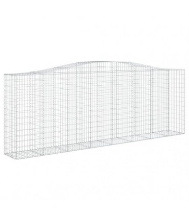 vidaXL Arched Gabion Baskets 3 pcs 400x50x140/160 cm Galvanised Iron
