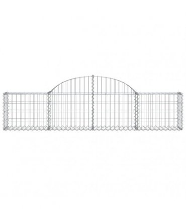 vidaXL Arched Gabion Baskets 3 pcs 200x30x40/60 cm Galvanised Iron
