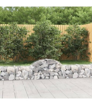 vidaXL Arched Gabion Baskets 4 pcs 200x30x40/60 cm Galvanised Iron