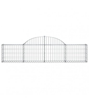 vidaXL Arched Gabion Baskets 4 pcs 200x30x40/60 cm Galvanised Iron