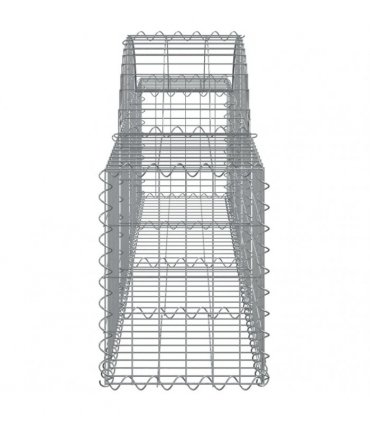 vidaXL Arched Gabion Baskets 4 pcs 200x30x40/60 cm Galvanised Iron