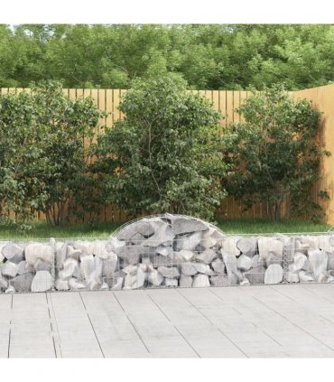 vidaXL Arched Gabion Baskets 6 pcs 200x30x40/60 cm Galvanised Iron