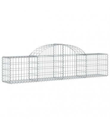 vidaXL Arched Gabion Baskets 6 pcs 200x30x40/60 cm Galvanised Iron