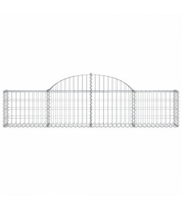 vidaXL Arched Gabion Baskets 6 pcs 200x30x40/60 cm Galvanised Iron