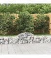 vidaXL Arched Gabion Baskets 7 pcs 200x30x40/60 cm Galvanised Iron