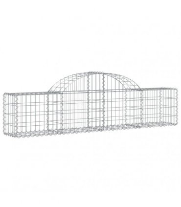 vidaXL Arched Gabion Baskets 7 pcs 200x30x40/60 cm Galvanised Iron