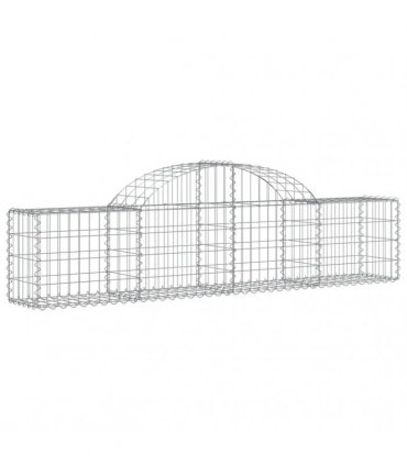 vidaXL Arched Gabion Baskets 8 pcs 200x30x40/60 cm Galvanised Iron
