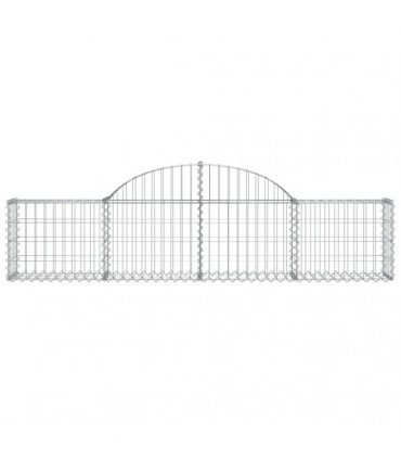 vidaXL Arched Gabion Baskets 9 pcs 200x30x40/60 cm Galvanised Iron