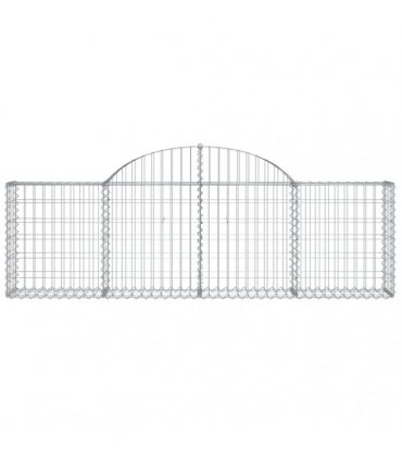 vidaXL Arched Gabion Baskets 4 pcs 200x30x60/80 cm Galvanised Iron