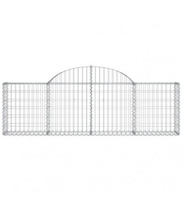 vidaXL Arched Gabion Baskets 6 pcs 200x30x60/80 cm Galvanised Iron