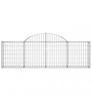 vidaXL Arched Gabion Baskets 7 pcs 200x30x60/80 cm Galvanised Iron