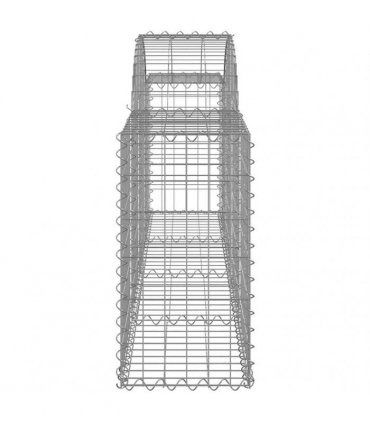 vidaXL Arched Gabion Baskets 7 pcs 200x30x60/80 cm Galvanised Iron