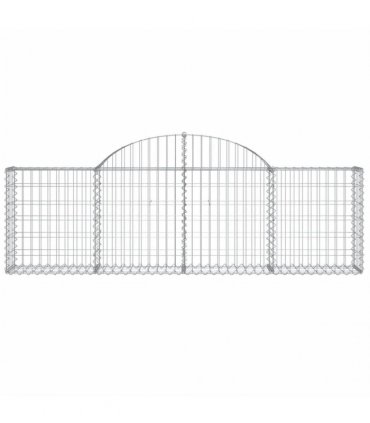 vidaXL Arched Gabion Baskets 9 pcs 200x30x60/80 cm Galvanised Iron