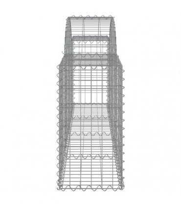 vidaXL Arched Gabion Baskets 9 pcs 200x30x60/80 cm Galvanised Iron
