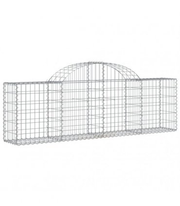 vidaXL Arched Gabion Baskets 10 pcs 200x30x60/80 cm Galvanised Iron