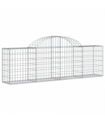 vidaXL Arched Gabion Baskets 11 pcs 200x30x60/80 cm Galvanised Iron
