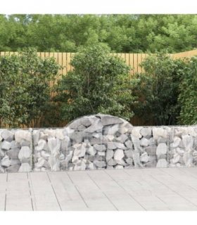 vidaXL Arched Gabion Baskets 13 pcs 200x30x60/80 cm Galvanised Iron