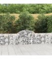 vidaXL Arched Gabion Baskets 14 pcs 200x30x60/80 cm Galvanised Iron