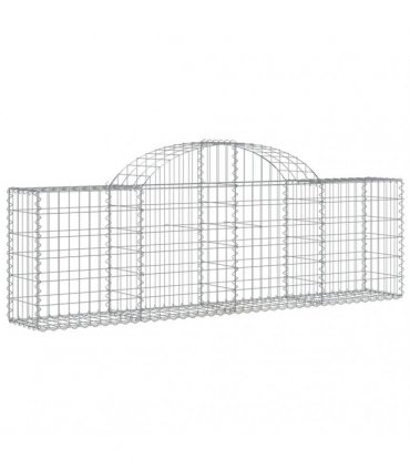 vidaXL Arched Gabion Baskets 14 pcs 200x30x60/80 cm Galvanised Iron