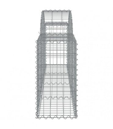 vidaXL Arched Gabion Baskets 14 pcs 200x30x60/80 cm Galvanised Iron