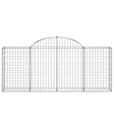 vidaXL Arched Gabion Baskets 9 pcs 200x30x80/100 cm Galvanised Iron