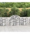 vidaXL Arched Gabion Baskets 10 pcs 200x30x80/100 cm Galvanised Iron