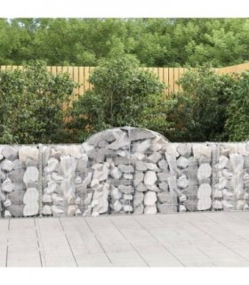 vidaXL Arched Gabion Baskets 11 pcs 200x30x80/100 cm Galvanised Iron