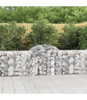 vidaXL Arched Gabion Baskets 12 pcs 200x30x80/100 cm Galvanised Iron