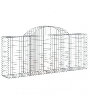 vidaXL Arched Gabion Baskets 12 pcs 200x30x80/100 cm Galvanised Iron