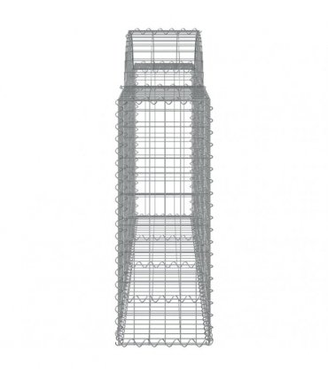 vidaXL Arched Gabion Baskets 12 pcs 200x30x80/100 cm Galvanised Iron