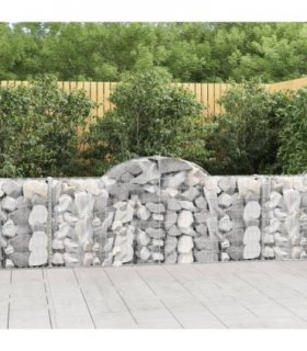 vidaXL Arched Gabion Baskets 13 pcs 200x30x80/100 cm Galvanised Iron