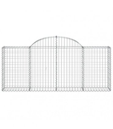 vidaXL Arched Gabion Baskets 13 pcs 200x30x80/100 cm Galvanised Iron
