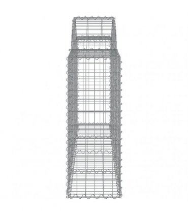 vidaXL Arched Gabion Baskets 13 pcs 200x30x80/100 cm Galvanised Iron