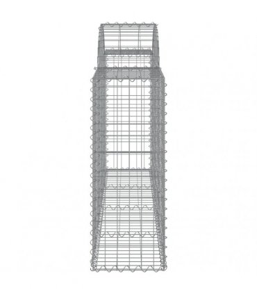 vidaXL Arched Gabion Baskets 14 pcs 200x30x80/100 cm Galvanised Iron