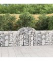 vidaXL Arched Gabion Baskets 18 pcs 200x30x80/100 cm Galvanised Iron