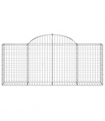vidaXL Arched Gabion Baskets 18 pcs 200x30x80/100 cm Galvanised Iron
