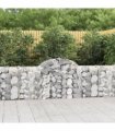 vidaXL Arched Gabion Baskets 20 pcs 200x30x80/100 cm Galvanised Iron